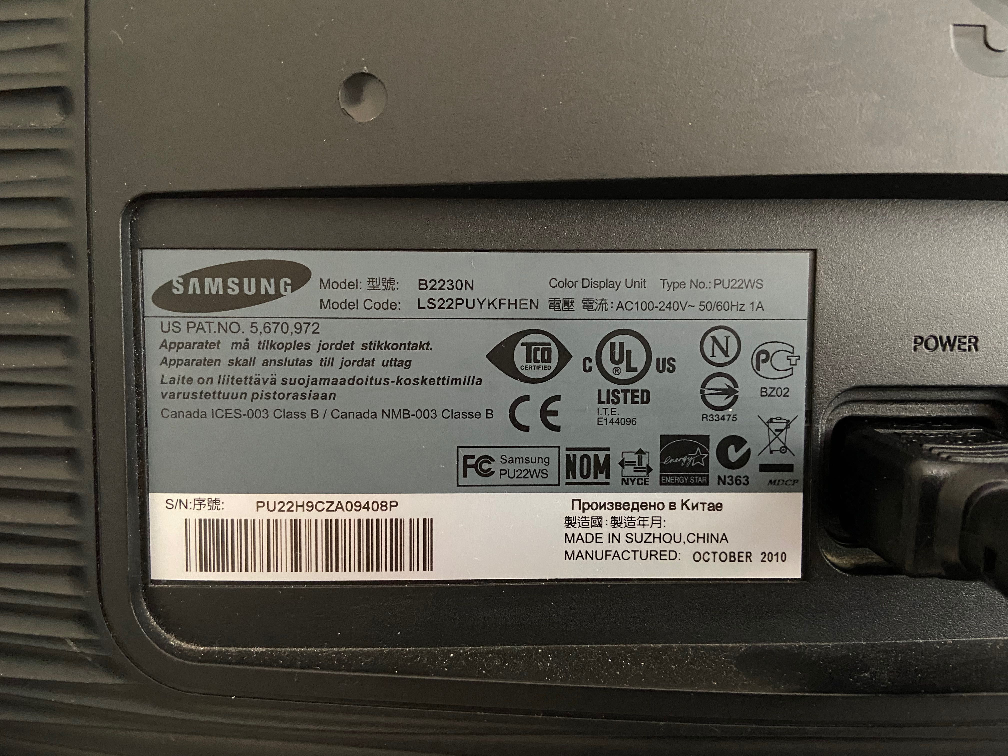Monitor Samsung Syncmaster B2230N