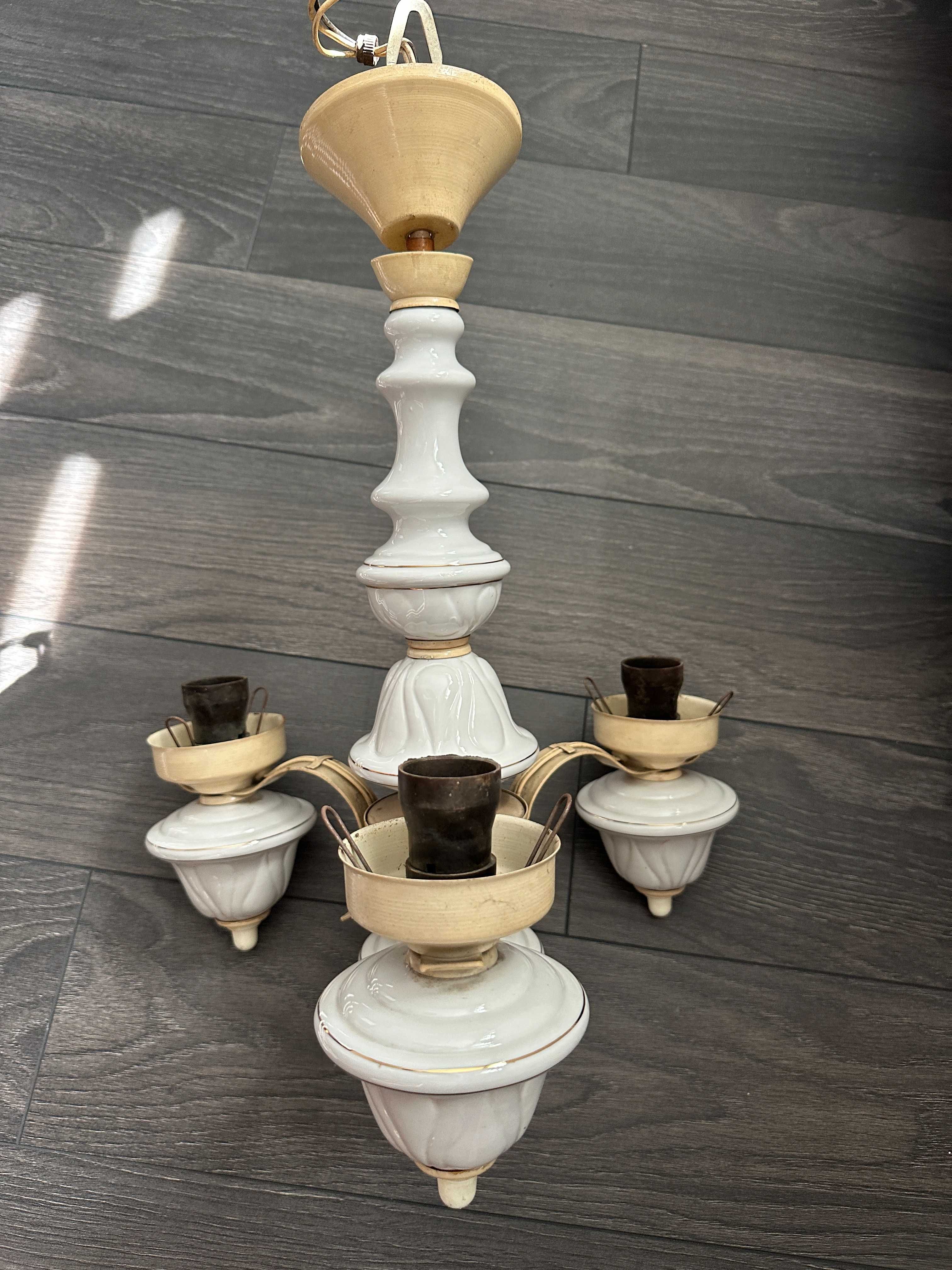 Lampa sufitowa ceramiczna z pozłoceniami