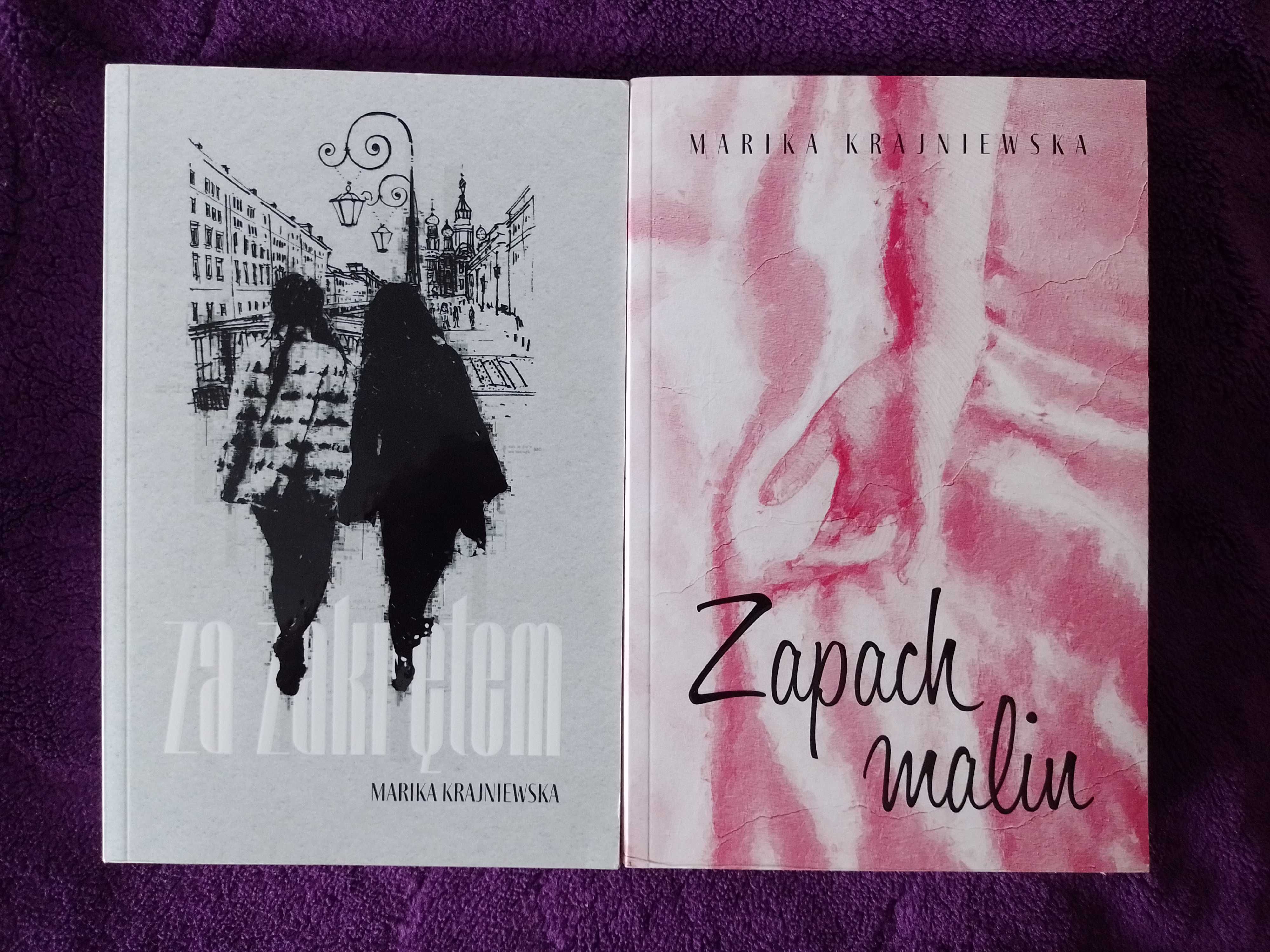 Książki - zestaw ("Zapach malin", "Za zakrętem" Marika Krajniewska)