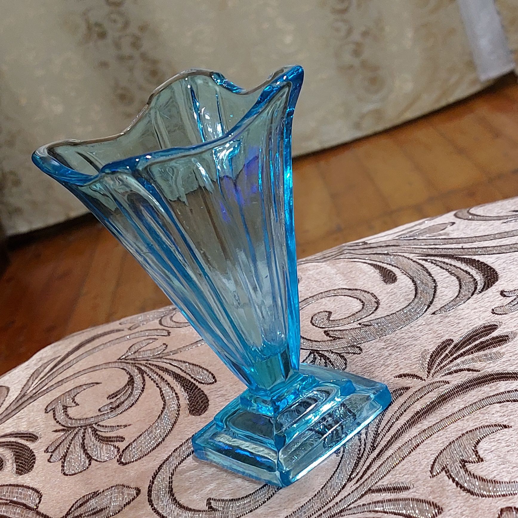 Ваза, креманка,  ссср,  купоросное стекло,  антикварная, Неман