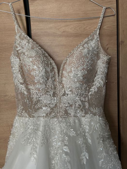 Suknia ślubna beż + złoto