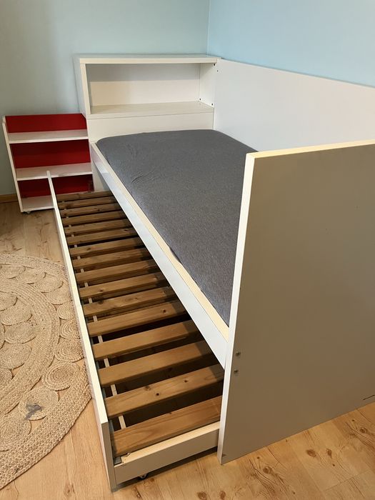 Łóżko IKEA 90x 200 cm podwójne z zagłówkiem