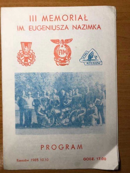 Program żużlowy III Memoriał IM. Eugeniusza Nazimka [Rzeszów, 1985r.]