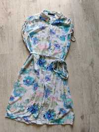 Sukienka w kwiaty Mohito niebieska rozmiar 42
