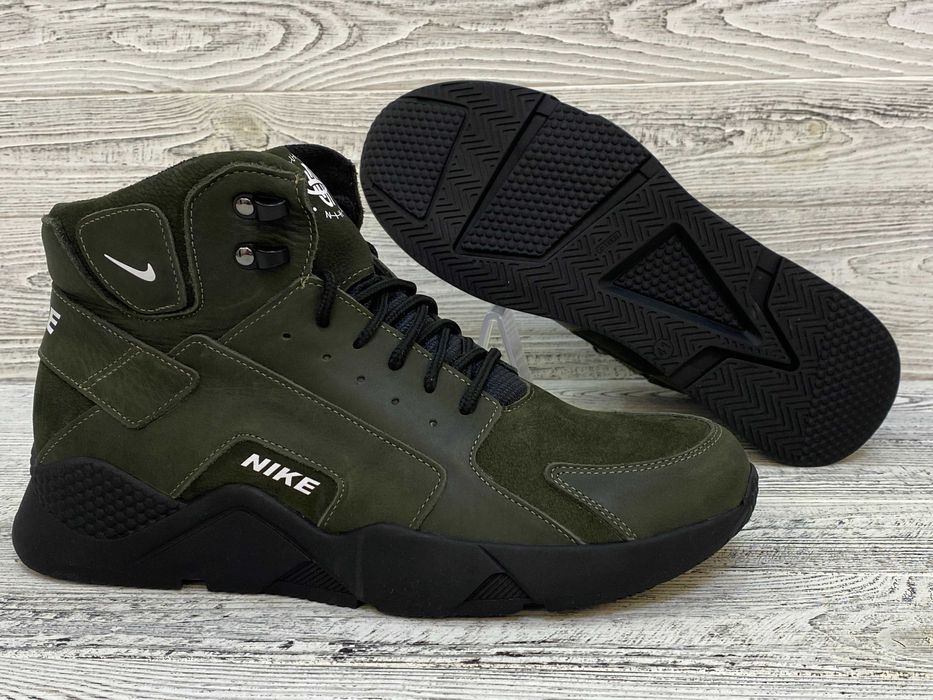 Чоловічі термо кросівки NIke Зимові черевики Найк. Зимові капці Шкіра!