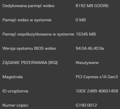 RTX 3060Ti karta graficzna użytkowana rok