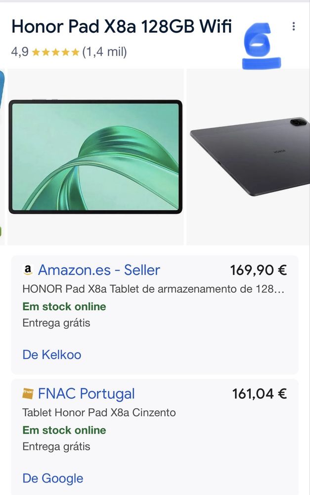 Tablet Honor Pad X8a de 11” com 128 GB Wi-Fi