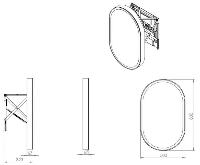 Lustro wysuwane Miior GOL 50X80 z oświetleniem LED 310583