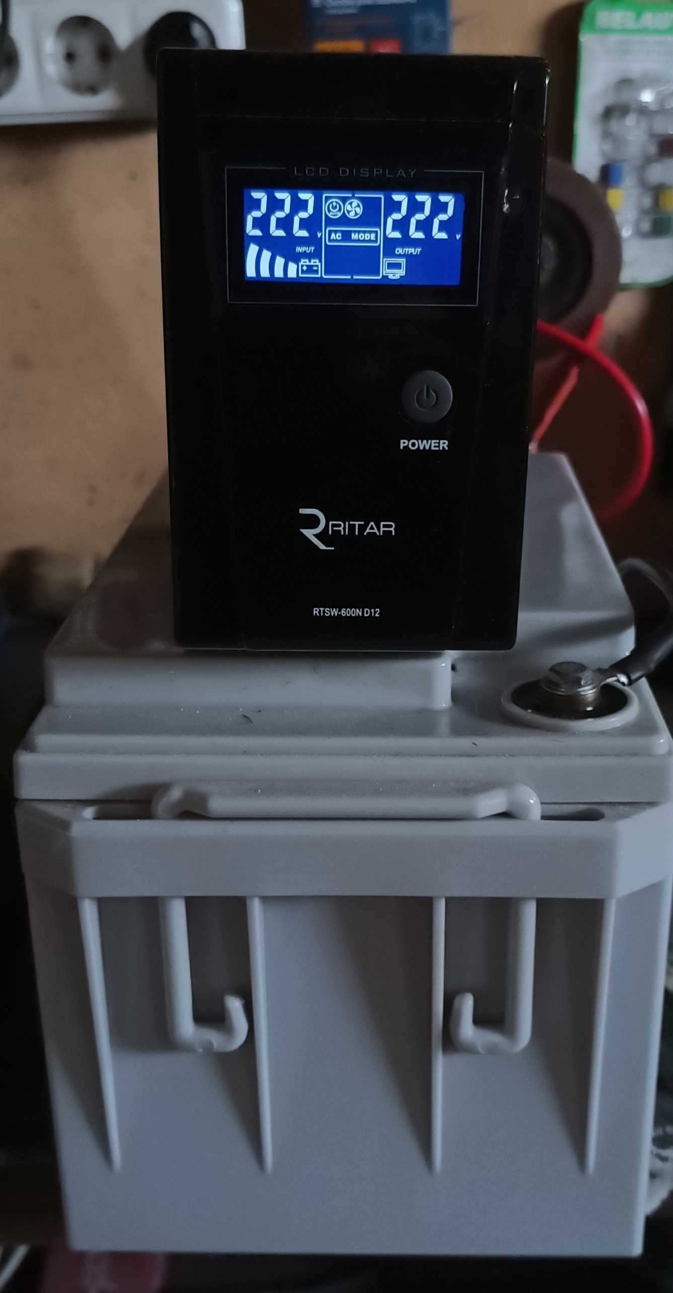 Безперебійник ДБЖ Ritar rtsw 600 lcd + АКБ merlion 60Ah