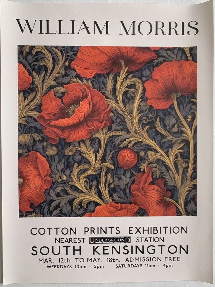 Gobelin na płótnie/Obrazek/William Morris/Poppy Seed