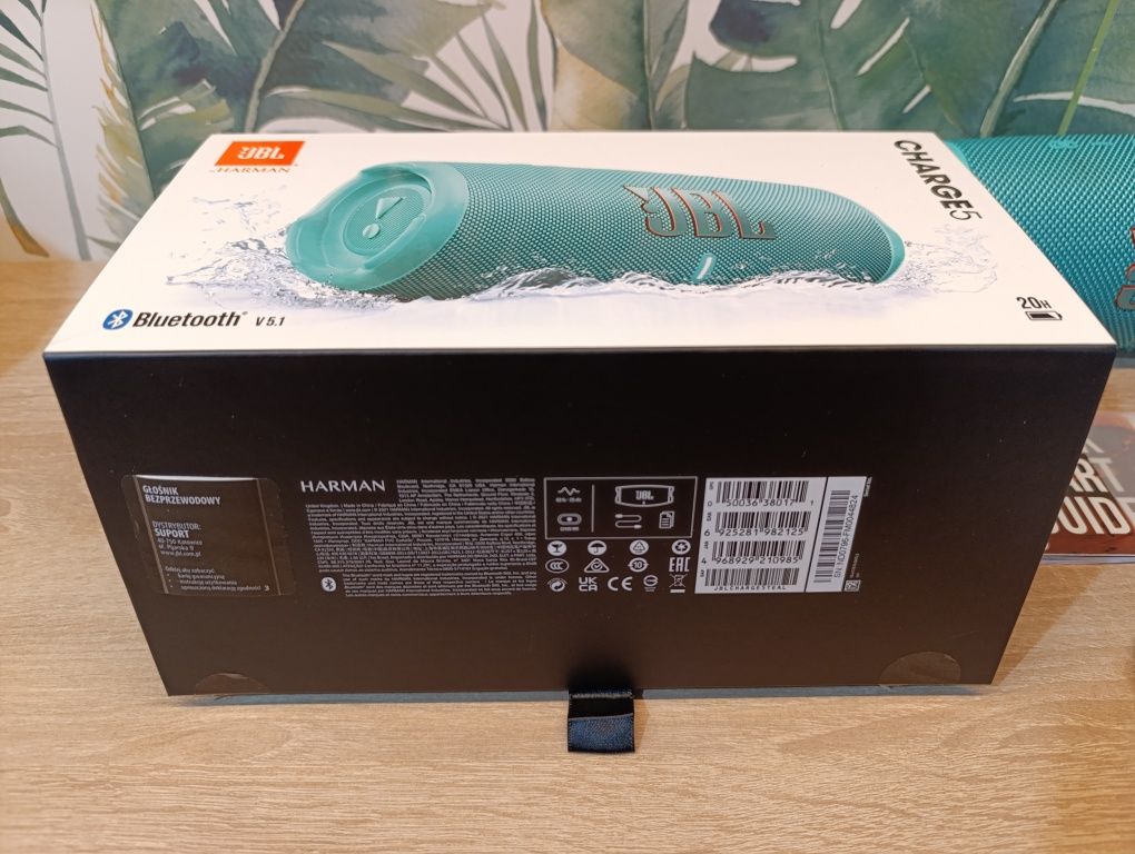 Nowy Głośnik JBL Charge 5  do 20h grania / 40 WAT Rea *  Wodoodporny !