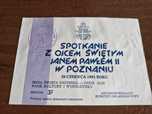 Wejściówka ,bilet Spotkanie z Ojcem Świętym Poznań  1983 r