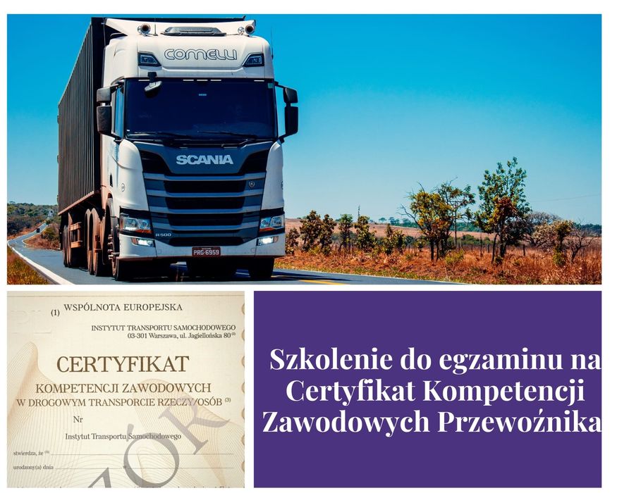 Szkolenie do egzaminu Certyfikat Kompetencji Zawodowych Przewoźnika