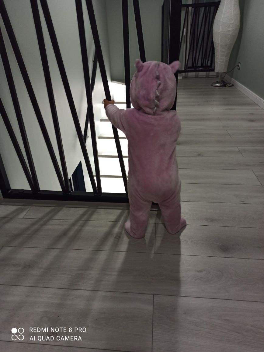 Piżama piżamka onesie dinozaur różowy dla dziewczynki 74, 6-9mies