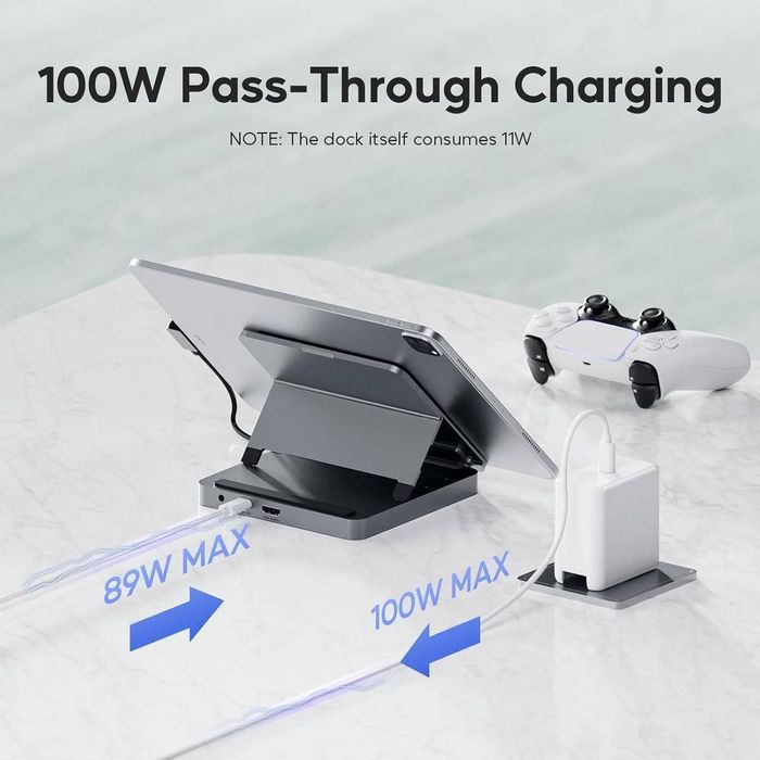 Док-станція PULWTOP 9 в 1 для iPad з корпусом для SSD, 100W