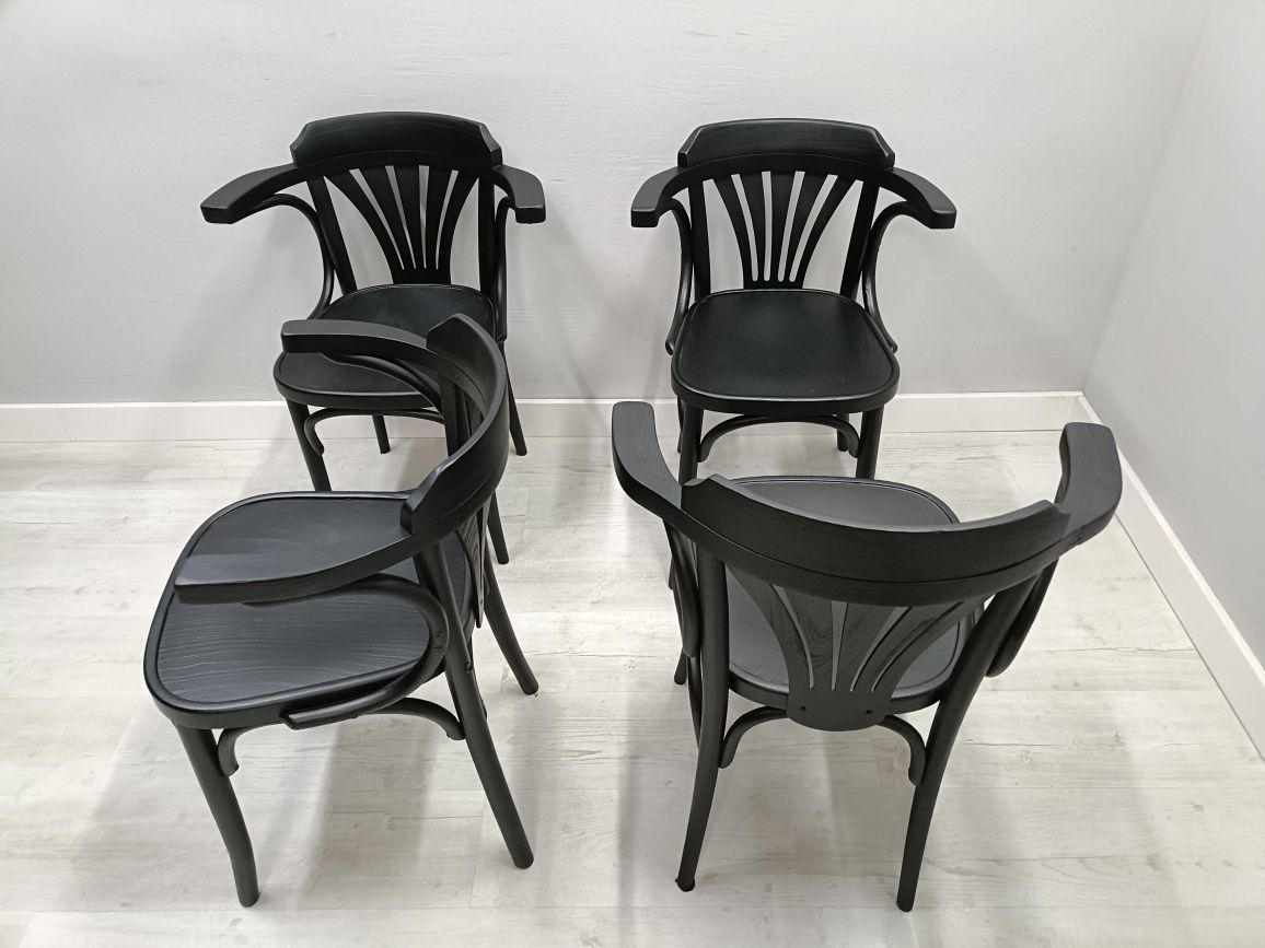 Krzesła czarne Thonet Fameg Vintage gięte czarne 40szt