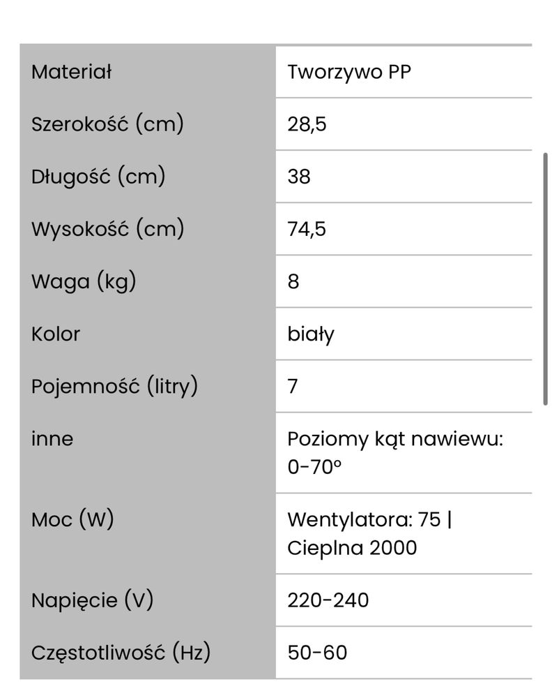 NOWY klimatyzator