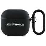 Etui AMG Leather White Logo na AirPods 4 - czarne / białe