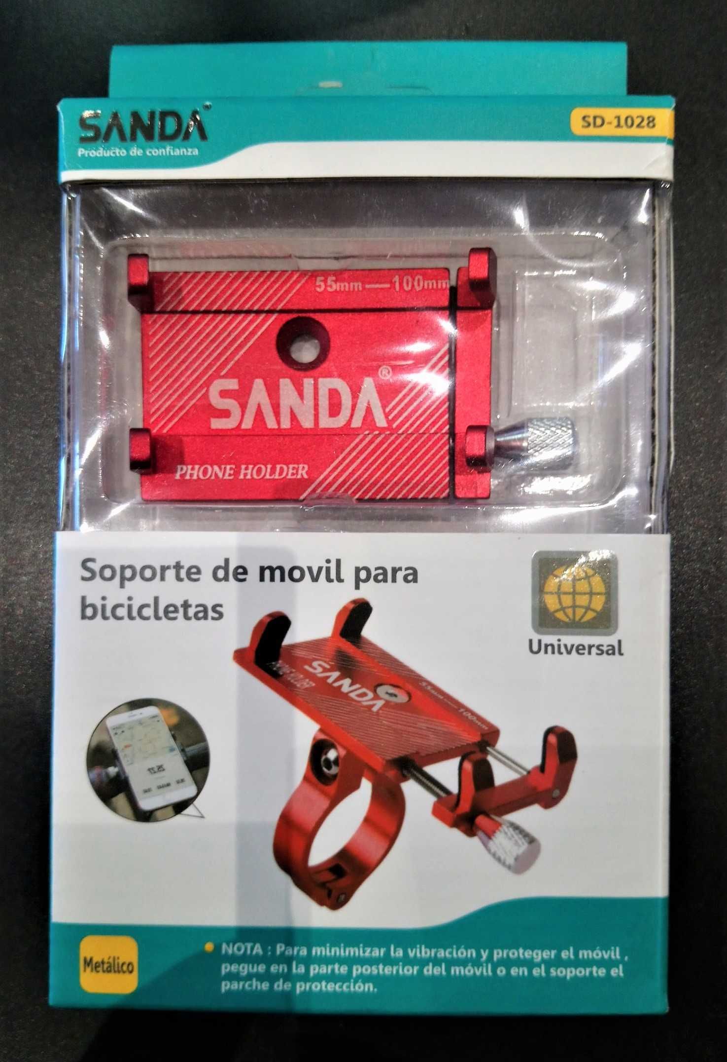 Suporte alumínio universal telemóvel smartphone bicicleta mota