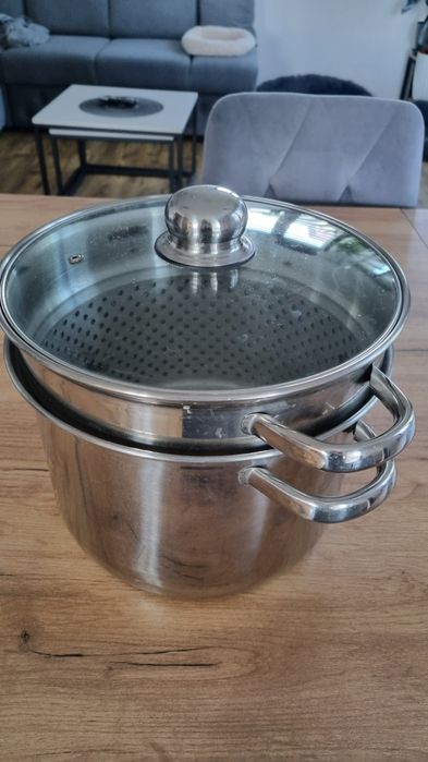 Garnek z sitkiem ze stali nierdzewnej do gotowania na parze