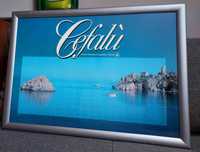 Obraz plakat pejzaż Cefalu Sycylia w ramie aluminium szkło