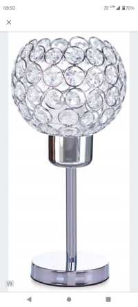 Lampka nocna salon z kryształkami srebrna