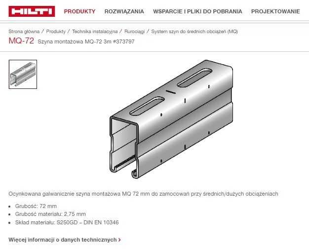 Szyna HILTI MQ-72