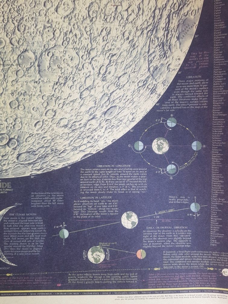 Duży plakat The Earth's Moon Księżyc 48×70 cm
