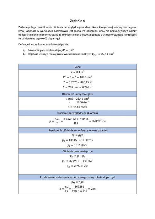 Korepetycje termodynamika - zajęcia online, rozwiązywanie zadań, pomoc