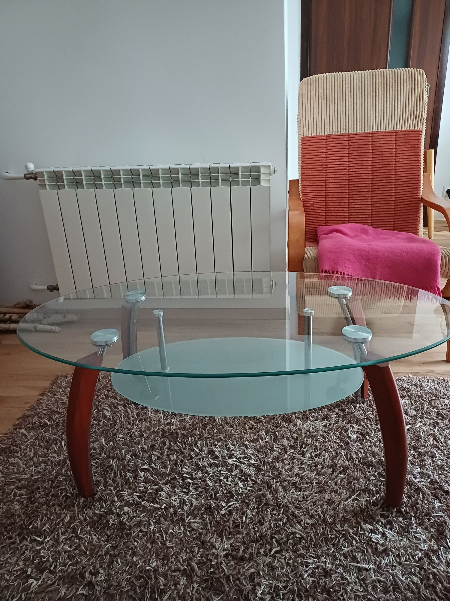 Stolik kawowy, blat szklany