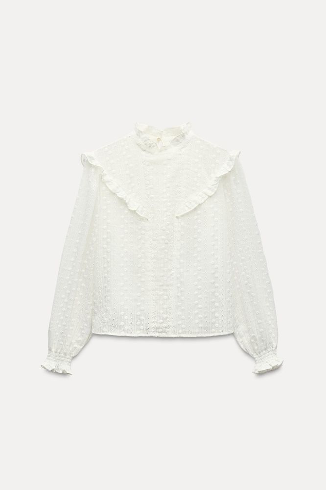 Блуза ZARA з ажурною вишивкою