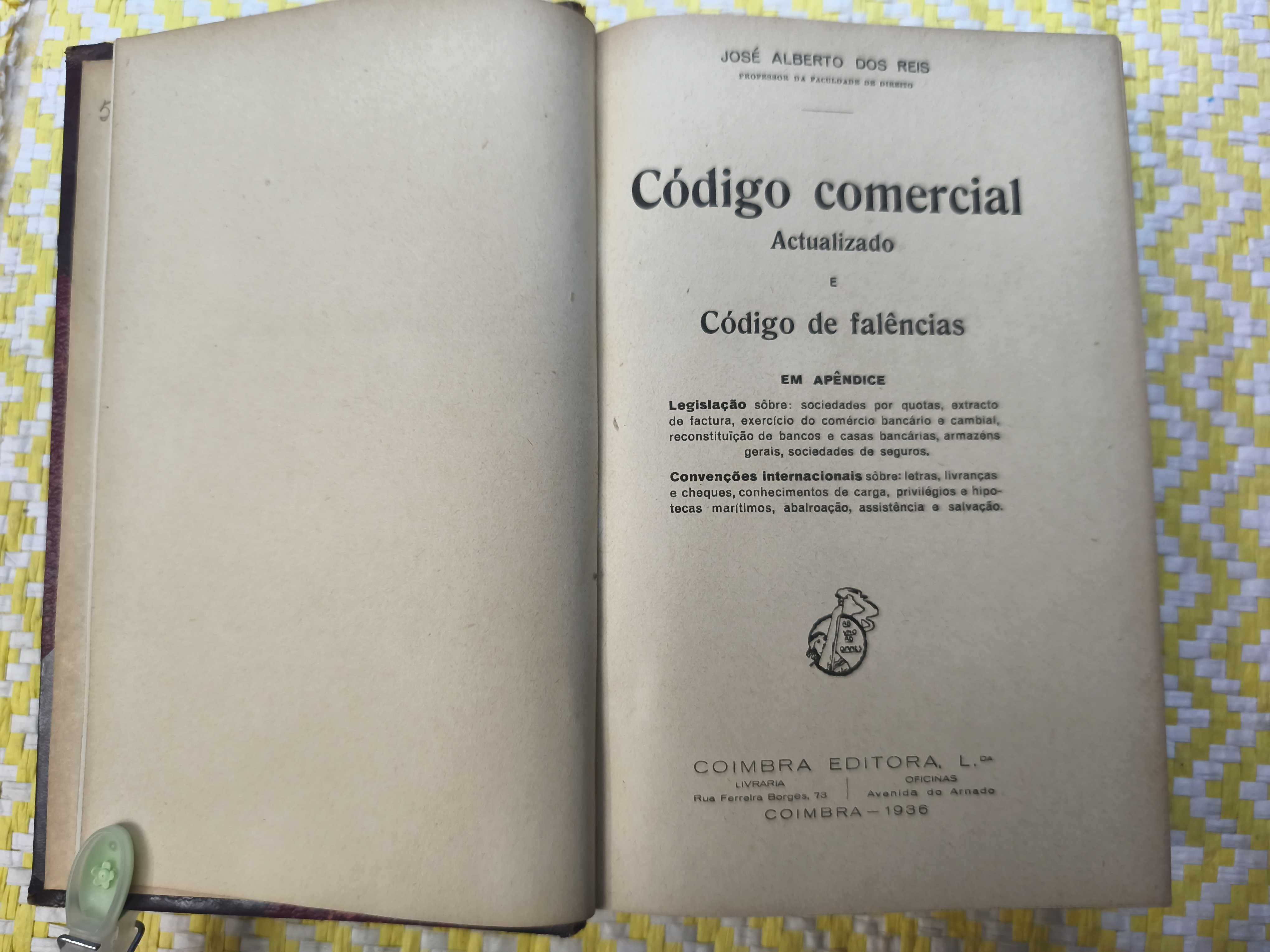 Código comercial e cód. de falências – Ano 1936
José Alberto dos Reis
