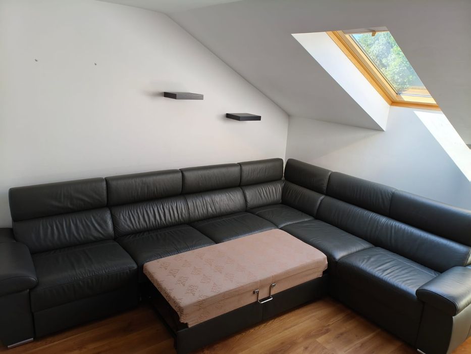 Etap Sofa / Skóra naturalna / ciemny szary grafit / Skórzany narożnik