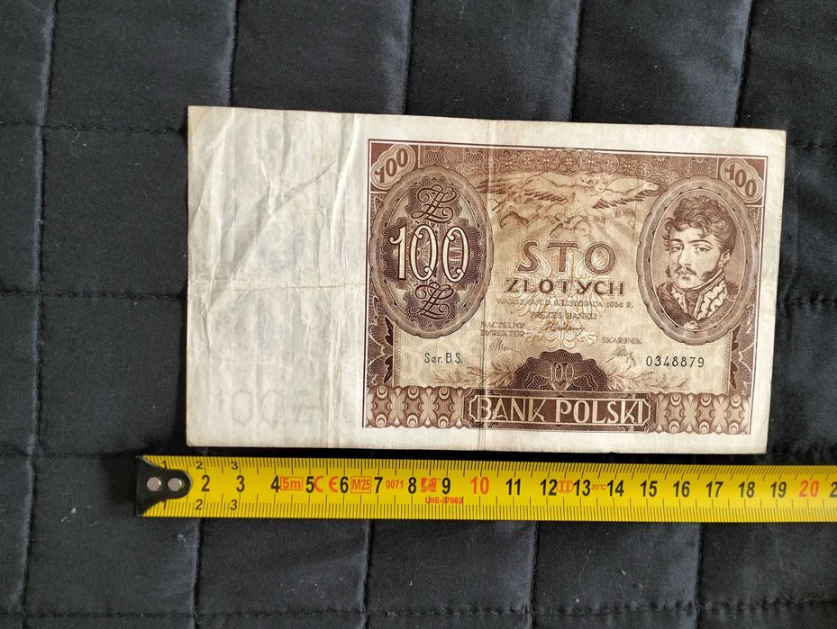 100 złotych 1934, banknot, seria BS