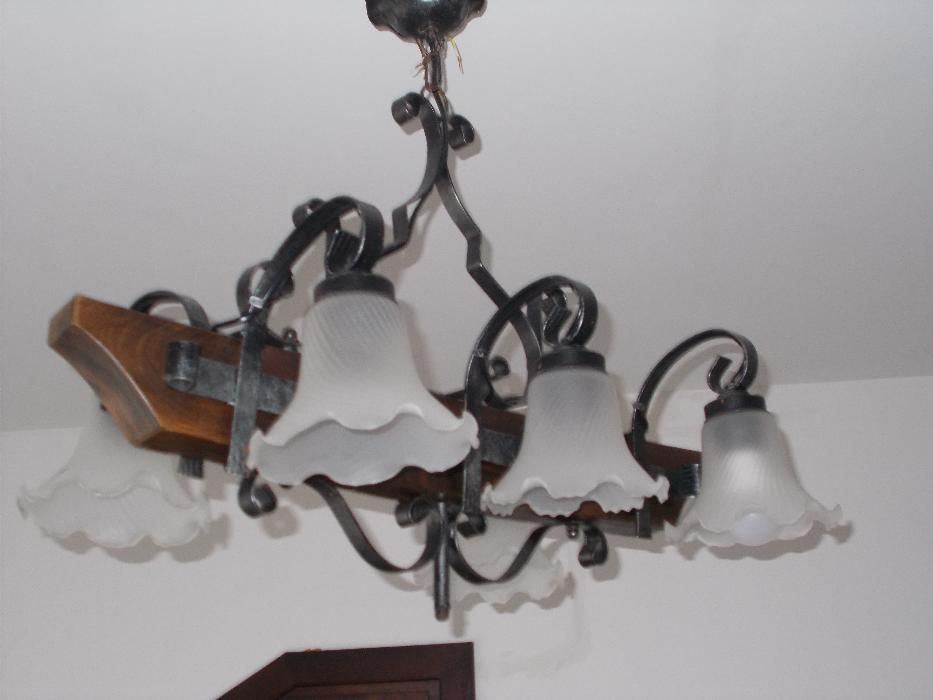 Lampa,żyrandol drewniany na belce-altana, taras,mieszkanie
