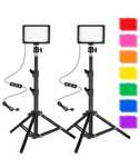 Zestaw 2 lamp led do fotografowania i wideo filtry w zestawie