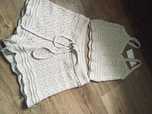 Nowy komplet  ażurowy bawełna/spodenki top bluzka cotton beżowy