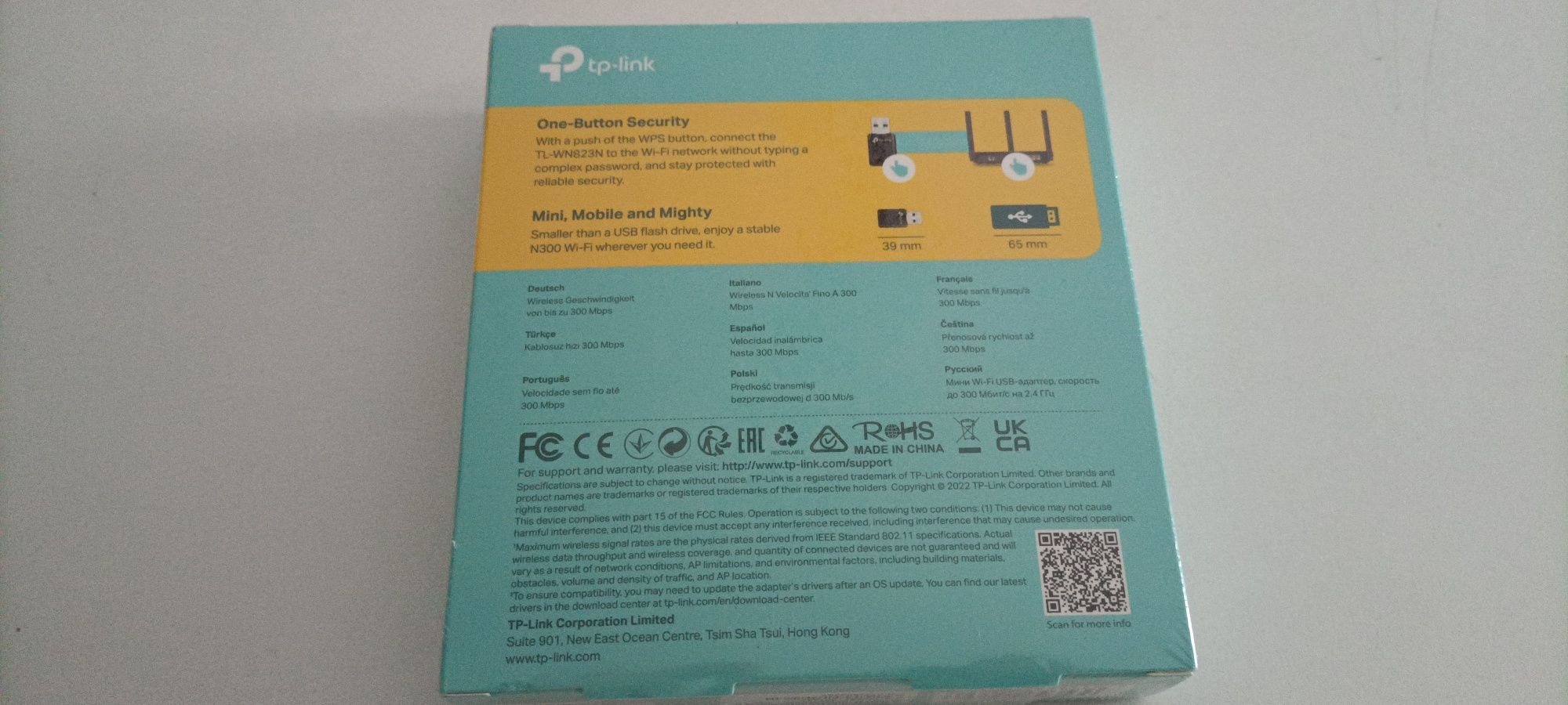 NOVO - TP-Link WiFi USB adapter - 300Mbps wifi adaptador USB. Plug&ply