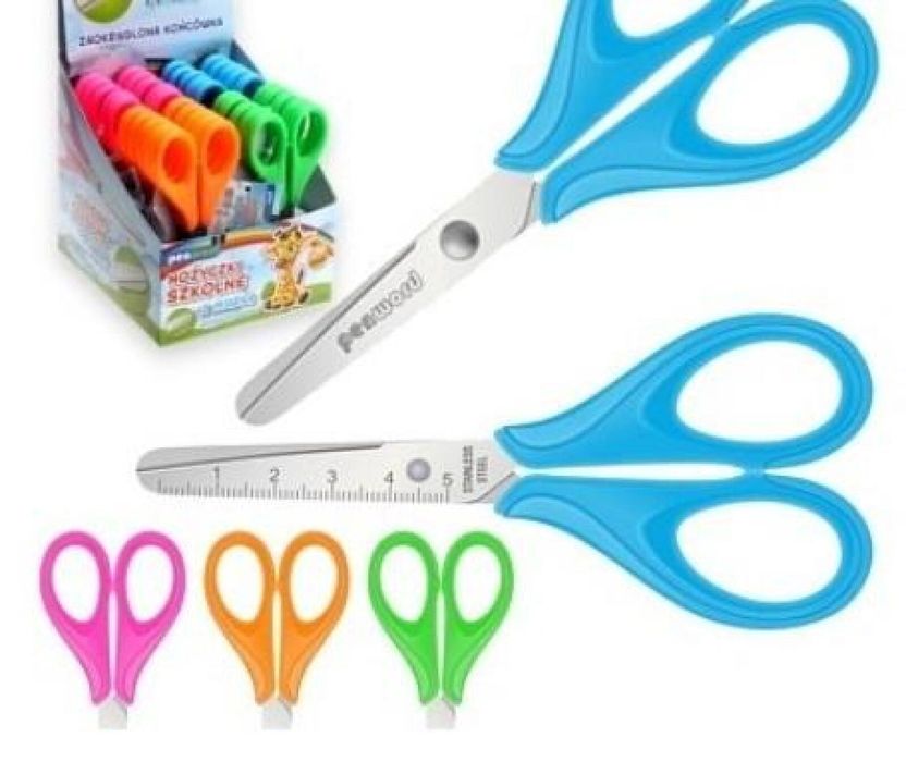 Nożyczki szkolne z miarką (24sz) Penword pudełko,139x128 mm