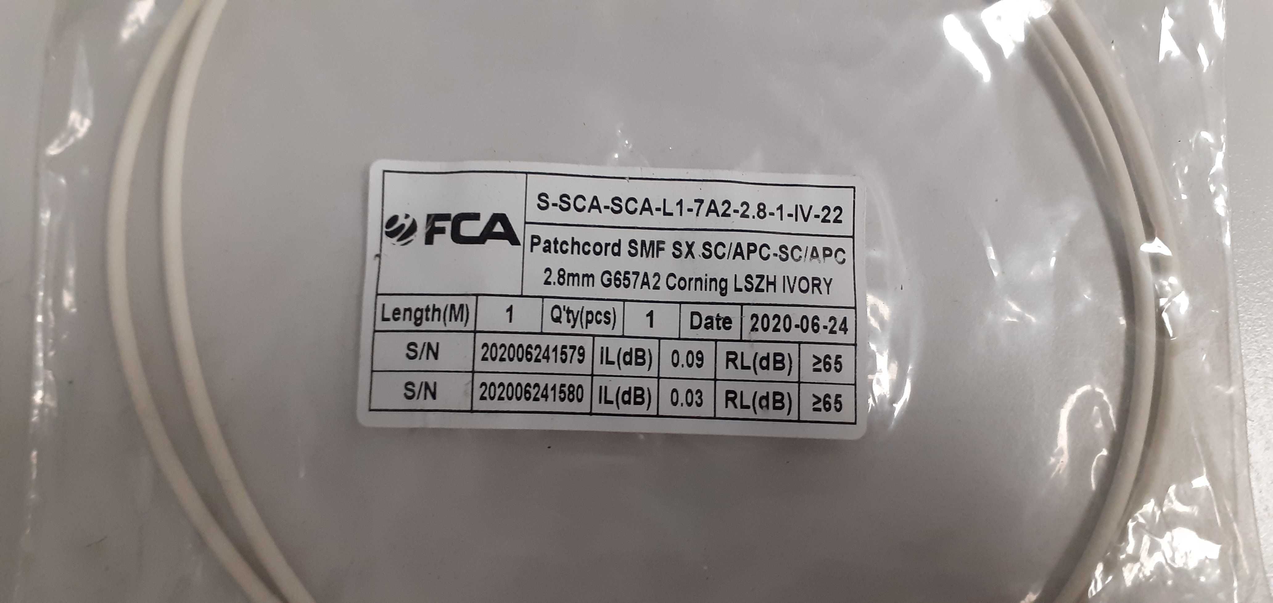 Światłowód Patchcord jednomodowy simpleksowy SC/APC