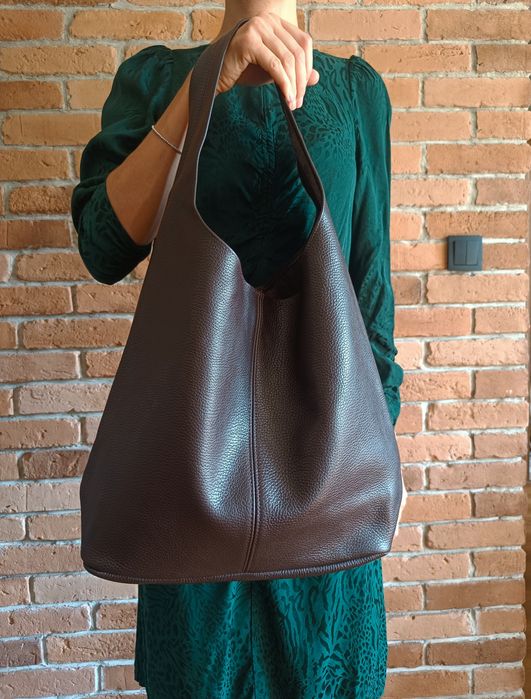 Torebka włoska Vera Pelle skóra naturalna  czekoladowa