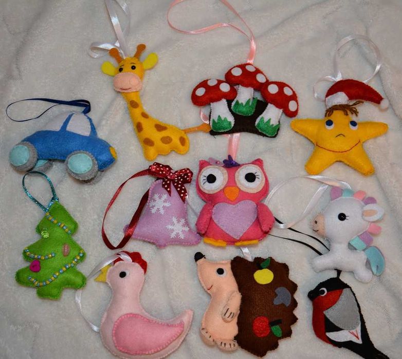 Іграшки на ялинку новорічні іграшки з фетру