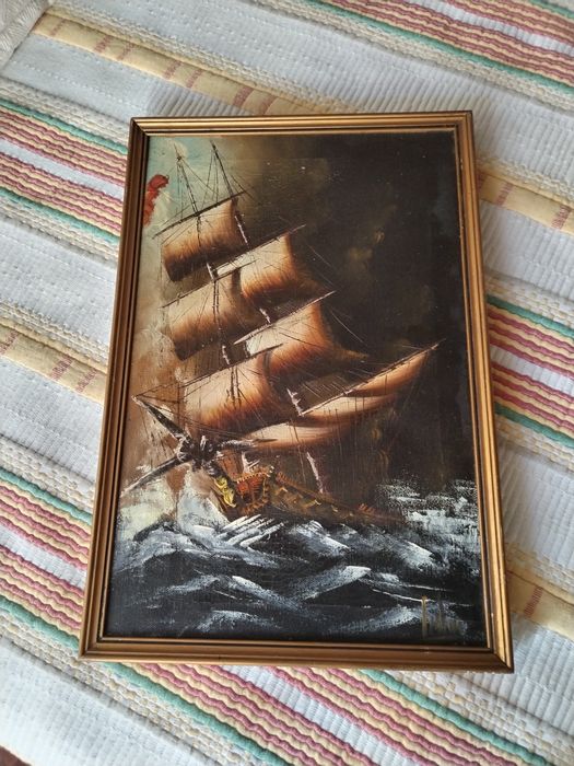 Quadro com pintura a óleo