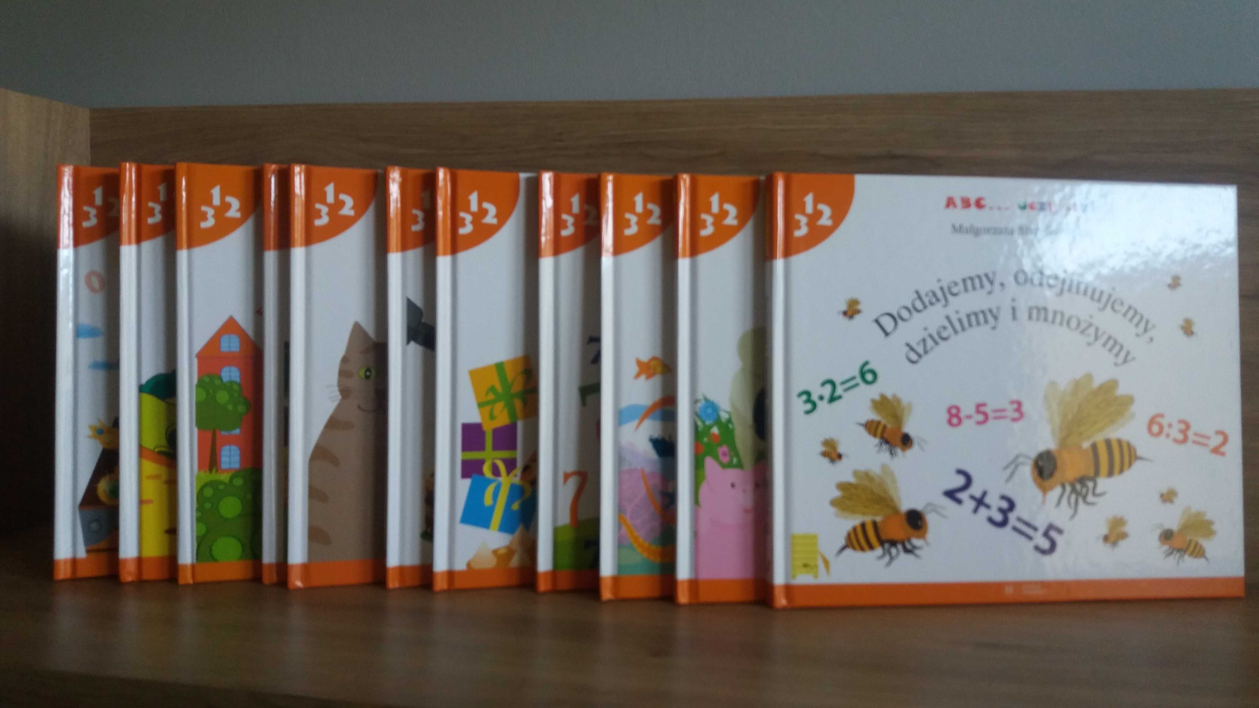 ABC uczę się 11szt Działania cyfry jak NOWE książki + karty edukacyjne