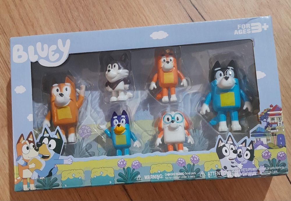Bluey i Bingo zestaw figurek - 6 SZT rodzina i przyjaciele Bluey Bingo