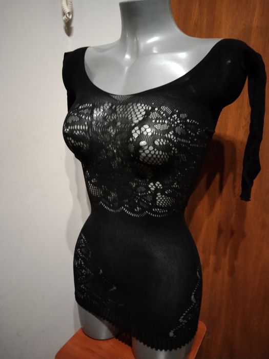 S M Seksowna czarna sukienka sexi bielizna mała czarna body strój kost