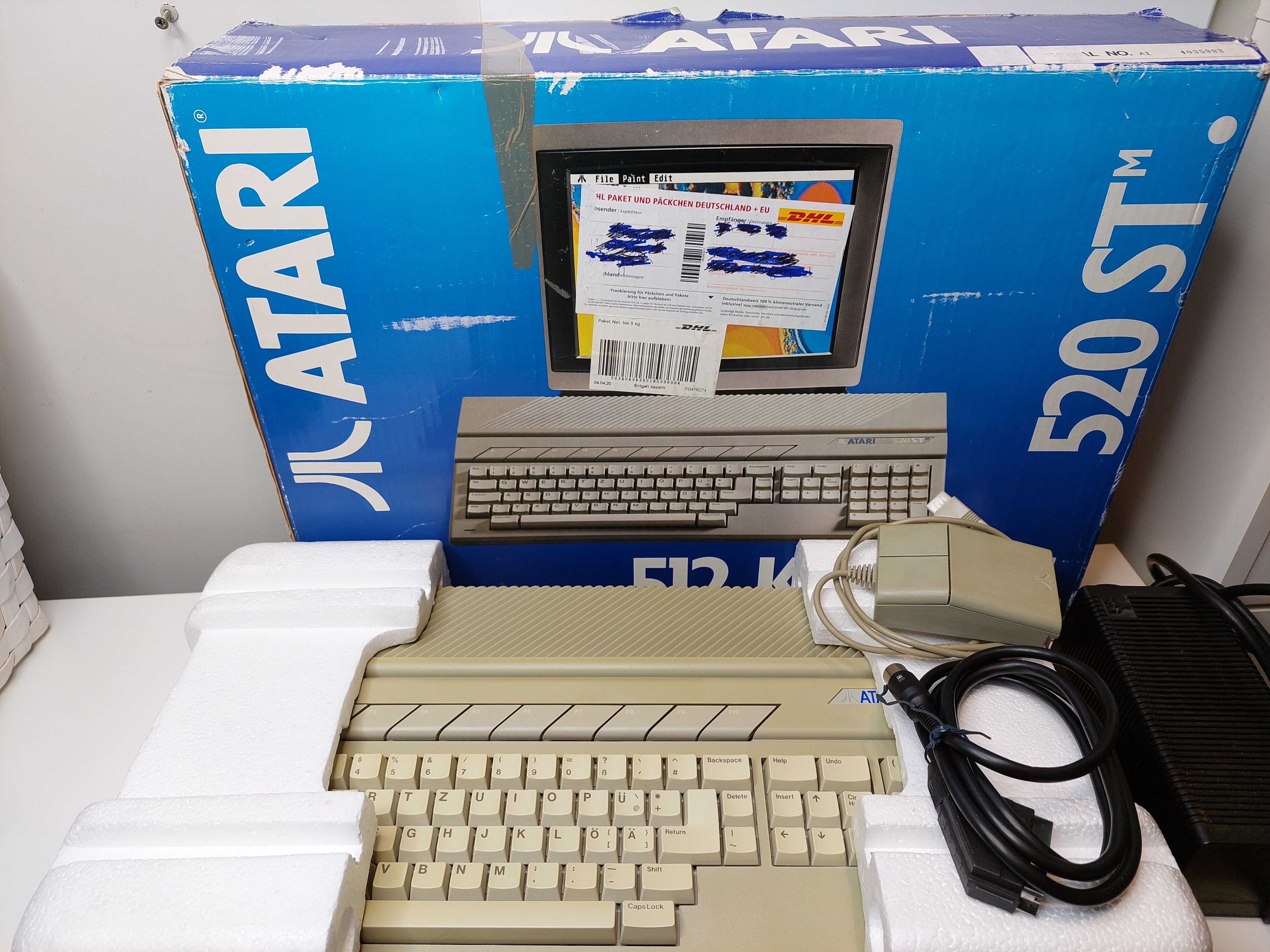 Atari 520ST komplet z oryginalnym zasilaczem box styropiany myszka