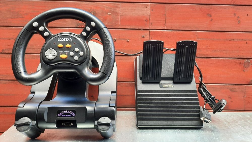 Racing Wheel with Pedals for PlayStation 2 "Ecostar" (Lightly Used)64729897582339121