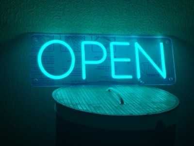 Вивіски з неону open, неонова вивіска на замовлення, неоновая вывеска