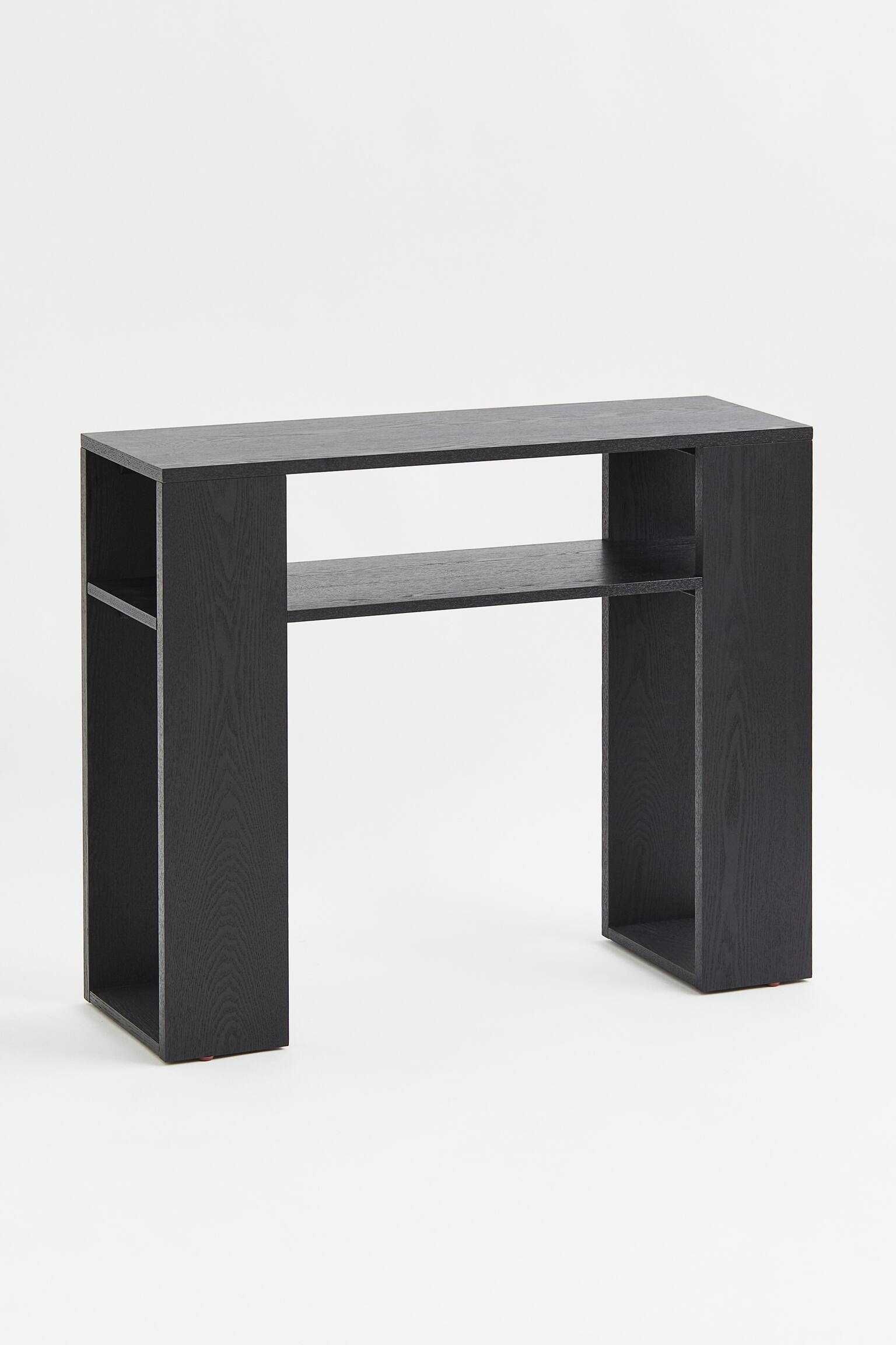 Mesa de Apoio Consola Preta Madeira Wabi Sabi